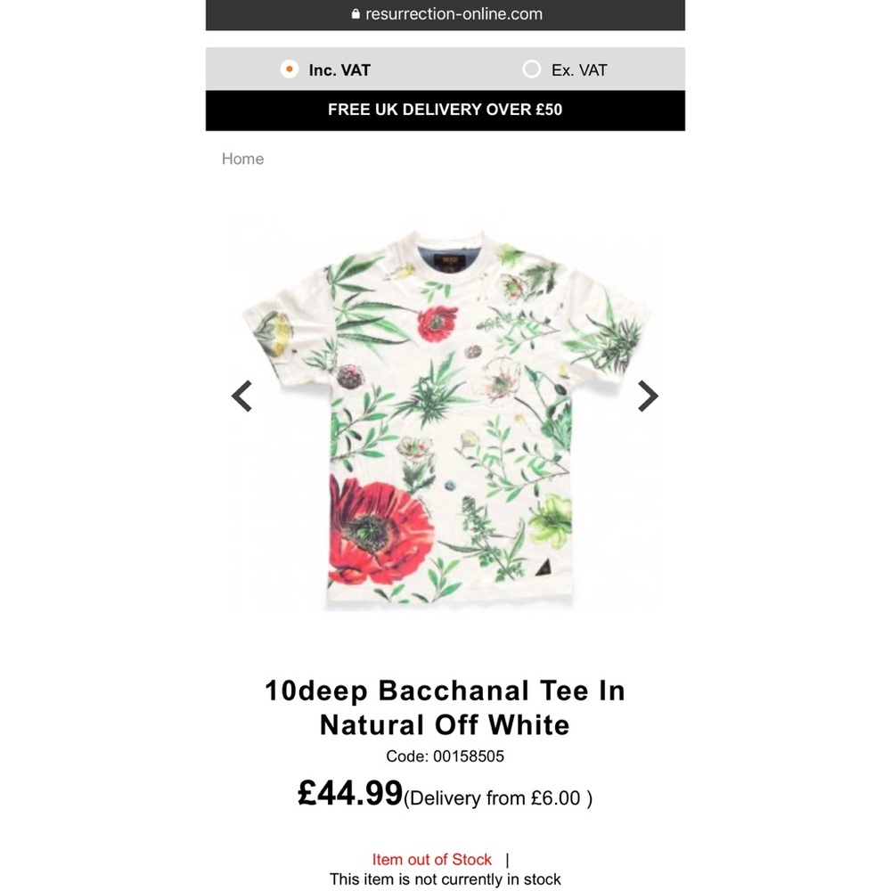 RARE 10 DEEP BACCHANAL TEE